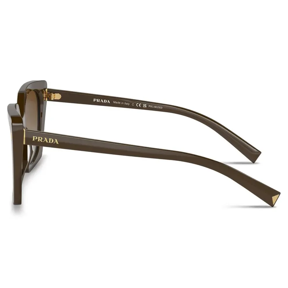 NEW Prada PR 23ZS Loden Brown Gradient Polarized Sunglasses Luxe Glam Luxury - Picture 3 of 15